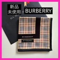 新品未使用BURBERRYノバチェック柄 大判ハンカチ膝掛けゴールド装飾