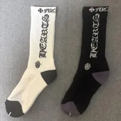 美品】クロムハーツ ソックス Mサイズ 黒×水色 靴下 正規品 ダガー