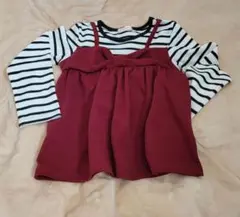 ☆ボルドーとストライプの長袖カットソー☆
