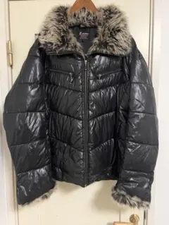 Y2K 黒ダウンジャケットフェアリーグランジ平成ほぼデッドストック00s(4L)