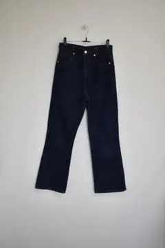 ダークブルー ブーツカットデニムパンツ