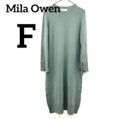 Mila Owen ロングワンピース　上品　サイドスリット　袖リボン　F 薄手