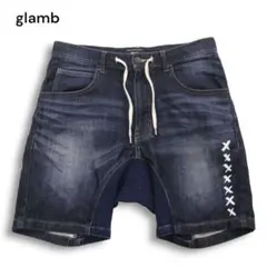 glamb デニムショートパンツ ダークブルー