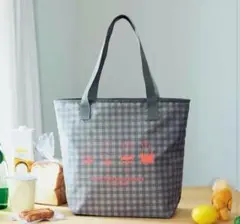 リンネル 9月号付録miffy 保冷トートバッグ チェック柄 グレー