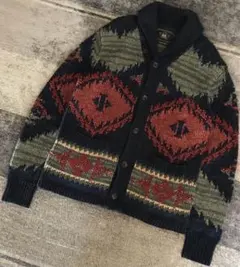 名作 極上のネイティブ柄 RRL RALPH LAUREN ニット カーディガンのサムネイル