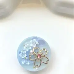 レジン　ヘアゴム　桜と紫陽花　ブルーパープル◡̈♥︎