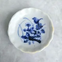 アンティーク　瀬戸　豆皿　小皿　草花　大正　昭和　磁器　古伊万里　骨董　金継ぎ