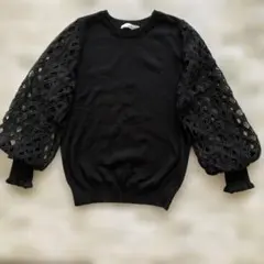 美品　etAlors エアローレーススリーブトップス