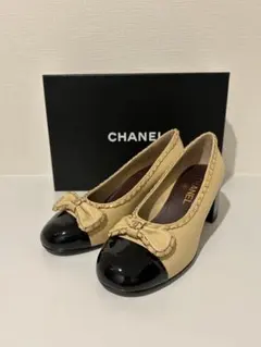新品未使用】 CHANEL チェーン リボン ハイヒール パンプス 38 - メルカリ