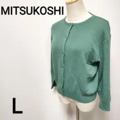 【MITSUKOSHI】パフスリーブカーディガン　おしゃれボタン　L　1417のサムネイル