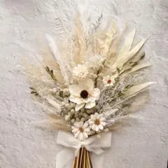 ナチュラルホワイトスワッグ ☆ ドライフラワー・40cm・壁飾り・韓国インテリア