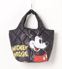 新品★イーカム　Disney ミッキーマウス　中綿キルティングトートバッグ　黒