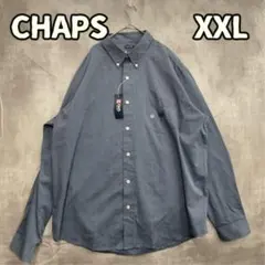 チャップス 無地 メンズ 長袖シャツ ネイビー XXL 34【く099】のサムネイル