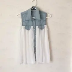 シフォン ノースリーブ ブラウスのサムネイル