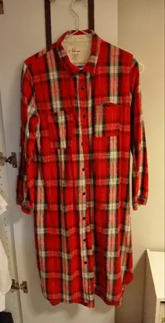 ネルシャツワンピース