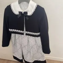 フォーマルドレスセット 120 黒と白　リボン付き