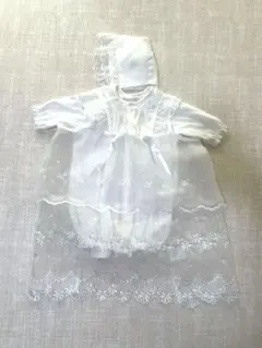 セレモニードレス ベビードレス 帽子付き 新生児 退院着 お宮参り 白