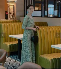 《kastane》オケージョンドレスUneven bicolor dress