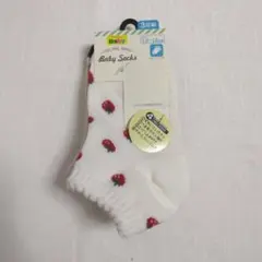 CLOSSHIBaby いちご柄・チェック柄キッズ靴下3足組 13-18cm