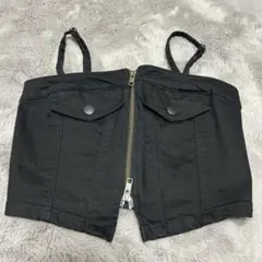ブラックビスチェ ジッパー付き