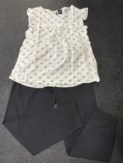 【2点セット】GapKidsドット柄タンクトップ＋UNIQLOエアリズムパンツのサムネイル