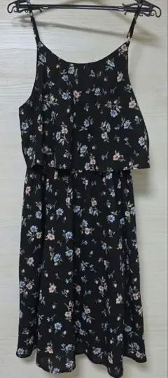 花柄キャミワンピース 黒 Lサイズ