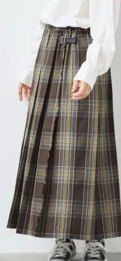 SM2 チェックプリーツスカート　ブラウン