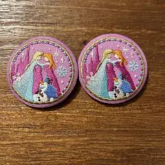 ディズニー 刺繍缶 バッジビスケット2 アナと雪の女王 2個セット