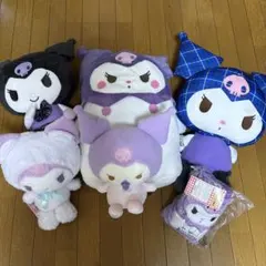 【新品未使用タグ付き】クロミぬいぐるみ５個&コンパクト膝掛けセット　まとめ売り