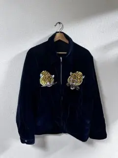 ベロア スカジャン 虎刺繍 ネイビーのサムネイル