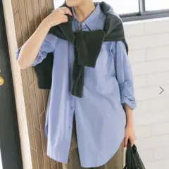 Spick & Span 50コットンオーバーシャツ ブルーのサムネイル
