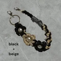 パラコード ストラップ ハンドストラップ ベージュ ブラック