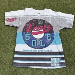 147 VANS USA Big Logo AOP Tee L 90s VTG