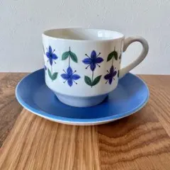 ヴィンテージ 英国 ミッドウィンター カップ&ソーサー6客+コーヒーポットセット ヴィンテージ 英国 ミッドウィンター カップ&ソーサー6客+