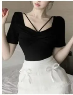 SHEIN ブラック クロップドトップ ワンサイズ