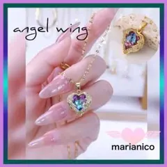 厳選Ⅻ⭐️『天使の羽ハート型ネックレス』 ゴールド