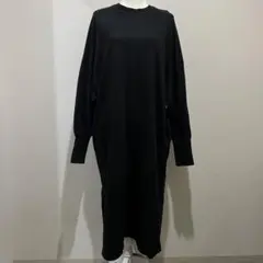 【美品/人気】dholic.ブラックロングスウェットワンピース