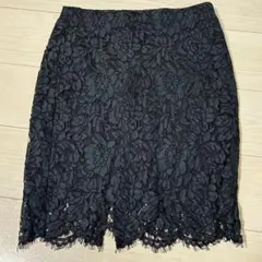 バナリパ レース タイトスカート M 紺 ネイビー バナナリパブリック