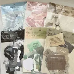 【45】6種 コラージュ 海外 シール ステッカー 紙もの まとめ売り 英字