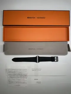 Apple Watch Hermès レザー 45/44/42mm 黒 美品