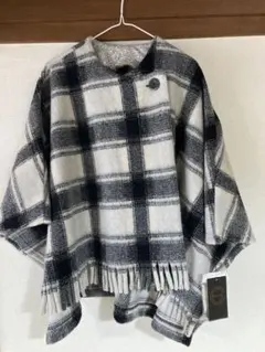 【未使用品】maturitaチェック柄ポンチョ