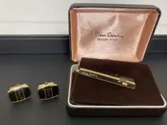 イヴサンローランカフス ピエールカルダンネクタイピンセット ブラックゴールド