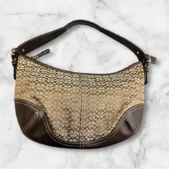 【美品】COACH コーチ シグネチャー ホーボー ワンショルダー 6026