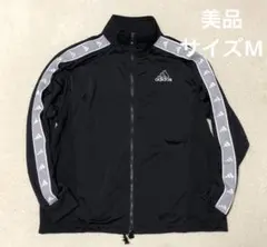 adidas アディダス　トラックジャケット　ジャージ上　サイドライン総ロゴ　M