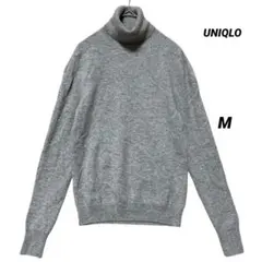 UNIQLO カシミヤ100 タートルネックニット グレー M キレイめ