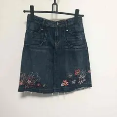 送料無料 ボヘミアン 切りっぱなしデニムスカート