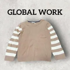 GLOBALWORK キッズ 長袖セーター ニット (120-130) ベージュ
