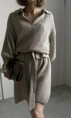 AMERI MEDI OPEN COLLAR KNIT ALL IN ONEのサムネイル