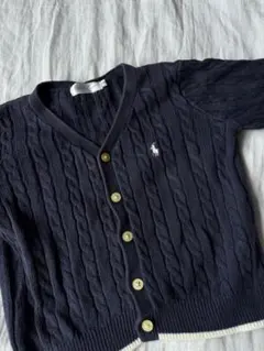 ラルフローレン　ポロ 80 ネイビー ケーブルニットカーディガン