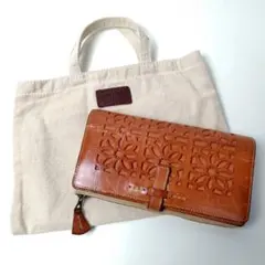 genten ゲンテン カットワーク ラウンド長財布